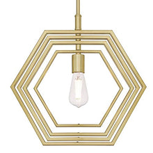 Load image into Gallery viewer, Westinghouse Lighting 6369700, Champagne Brass Finish Holly One-Light Indoor Pendant, Size