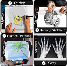 Load image into Gallery viewer, ARTDOT A4 LED Light Pad for Diamond Painting, USB Powered Light Board Kit, Adjustable Brightness with Detachable Stand and Clips