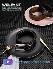 Load image into Gallery viewer, WOLFANT Full Grain Leather Belt for Men,100% Italian Real Solid Leather Casual Jeans Belt