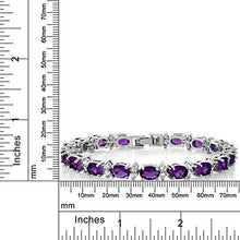 Load image into Gallery viewer, Gem Stone King 20.00 Ct Oval and Round Purple Color Cubic Zirconias CZ Women's Tennis Bracelet 7 Inch