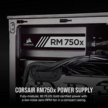 Load image into Gallery viewer, Corsair RMX Series, RM750x, 750 Watt, 80+ Gold Certified, Fully Modular Power Supply (Low Noise, Zero RPM Fan Mode, 105°C Capacitors, Fully Modular Cables, Compact Size) Black