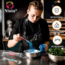 Load image into Gallery viewer, NIUAT 9-piece magnetic measuring spoon set, composed of stainless steel double-sided teaspoon spoons,Fits in Spice Jar (Multicolor)