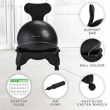 Load image into Gallery viewer, Gaiam Classic Balance Ball Chair – Exercise Stability Yoga Ball Premium Ergonomic Chair for Home and Office Desk with Air Pump, Exercise Guide and Satisfaction Guarantee, Blue