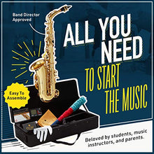 Load image into Gallery viewer, Mendini By Cecilio Eb Alto Saxophone - Case, Tuner, Mouthpiece, 10 Reeds, Pocketbook - Black & NickelE Flat Musical Instruments