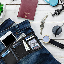 Load image into Gallery viewer, Travel Wallet for Men - Real Leather RFID Trifold Wallet with 7 Card Slots