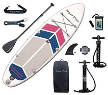 Load image into Gallery viewer, Aqua Plus 10ftx32inx6in Inflatable SUP for All Skill Levels Stand Up Paddle Board, Adjustable Paddle,Double Action Pump,ISUP Travel Backpack, Leash,Shoulder Strap,Youth & Adult Inflatable Paddle Board