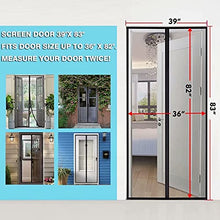 Load image into Gallery viewer, Magnetic Screen Door Fiberglass Mesh Screen Door with Magnets, Screen for Sliding Glass Door French Door Patio Door, Full Frame Hook & Loop, Hands Free, Pet Friendly (36"x82")