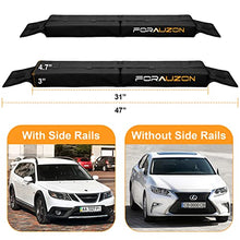 Load image into Gallery viewer, Forauzon Universal Car Soft Roof Rack Pads, Cargo Rack System for Kayak /Surfboard/ SUP/ Canoe with 2 Buckle Tie Down Straps, 2 Tie Down Ropes, 2 Quick Loop Straps, 2 Hood Loop Straps and Storage Bag