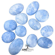 Load image into Gallery viewer, June&Ann Natural Celestite Palm Stones, Healing Gemstone Therapy Worry Crystal Stones for Meditation Chakra Balancing Collection, Irregular Shape