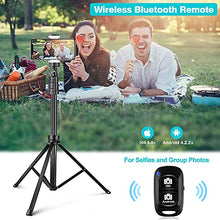 Load image into Gallery viewer, UBeesize 67'' Phone Tripod Stand & Selfie Stick Tripod, All in One Professional Cell Phone Tripod, Cellphone Tripod with Wireless Remote and Phone Holder, Compatible with All Phones/Cameras