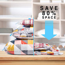 Load image into Gallery viewer, 20 Premium Heavy Duty Reusable Vacuum Seal Storage Bags with Free Pump| Waterproof High Strength Double Zip Seal| Travel Space Savers for Clothes Comforters Towels Beddings Blankets| 80% More Space!