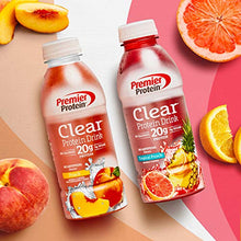 Load image into Gallery viewer, Premier Protein Clear Drink, Tropical Punch, 20g Protein, 0g Sugar, 1g Carb, 90 calories, Keto Friendly, Gluten Free, No Soy Ingredients 16.9 fl oz, 12 Pack