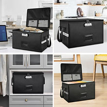 Load image into Gallery viewer, File Organizer with Lock, TREONYIA 16"(L)*13"(W)*10.3"(H) Large Fireproof Document Bag Portable Important Document Organizer for Office, Home or Travel, for Files/Letter/Legal Folder/Laptop-Black