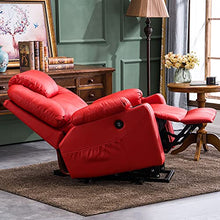 Load image into Gallery viewer, Mcombo Electric Power Lift Recliner Chair Sofa with Massage and Heat for Elderly, 3 Positions, 2 Side Pockets and Cup Holders, USB Ports, Faux Leather 7040 (Medium, Red)