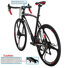 Load image into Gallery viewer, Eurobike Road Bike EURXC550 21 Speed 49 cm Frame 700C K Wheels Road Bicycle Dual Disc Brake Bicycle Black White