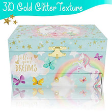 Load image into Gallery viewer, The Memory Building Company Unicorn Jewelry Box for Girls & Boys - Musical Girls Jewelry Organizer Box - Granddaughter Gifts for 8-Year-Old Girls