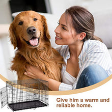 Load image into Gallery viewer, BestPet Dog Crate Double Door Folding Metal Dog Cage Plastic Tray Pet Crate Pet Cage W/Divider,24" 30" 36" 42" 48" (42" Dog Cage)