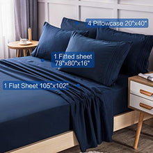Load image into Gallery viewer, LIANLAM King 6 Piece Bed Sheets Set - Super Soft Brushed Microfiber 1800 Thread Count - Breathable Luxury Egyptian Sheets Deep Pocket - Wrinkle and Hypoallergenic(King, Navy Blue)