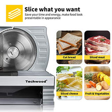 Load image into Gallery viewer, Meat Slicer, Electric Deli Food Slicer with Removable Stainless Steel Blade, Food Pusher, Adjustable Thickness Slicer Machine Precisely for Cheese Bread Fruit, Safe for Household Commercial Use
