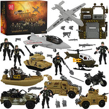 Load image into Gallery viewer, Top Right Toys Military Action Army Base Set - 42 Piece Huge Military Playset for Boys with Command Center, 9 Large Size Vehicles, Accessories and 10 Army Men Figures