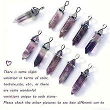 Load image into Gallery viewer, BEADNOVA Amethyst Necklace Gemstone Crystal Necklace for Women Healing Stone pendant Jewelry for Men Pendulum Divination Purple Crystal Hexagonal pendant (18 Inches Stainless Steel Chain)