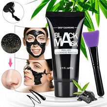 Load image into Gallery viewer, AFDEAL Blackhead Remover Face Mask, Charcoal Peel Off Mask, Bamboo Activated Black Charcoal Masks with Brush, Deep Cleansing Purifying Facial Mask for All Skin Types, for Both Men and Women 2.11 fl/oz