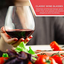 Load image into Gallery viewer, Chef's Star Elegant Glass Stemless Wine Glasses for Red or White Wine Heavy Base Ideal For Cocktails & Scotch Perfect For Homes & Bars 15 oz, Set of 2