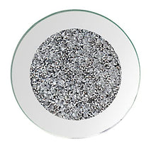 Load image into Gallery viewer, GIMORRTO Glass Mirrored Coaster 4 PC , Crushed Diamond Round 4" Cup Mat Decor on Tabletop for Bar Tools Dining Table