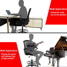 Load image into Gallery viewer, Drafting Chair Tall Office Chair Ergonomic Desk Chair Adjustable Height with Lumbar Support Arms Footrest Mid Back Drafting Stool Swivel Rolling Mesh Computer Chair for Women Adults(Black)