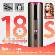 Load image into Gallery viewer, Automatic Hair Curler, Portable Auto Hair Curling Iron Wand with LCD Display, Adjustable 5 Temperature, Curls and Timer Settings, Fast Heating for Hair Styling (Gray)