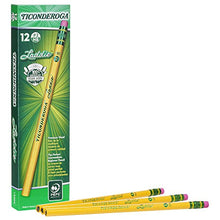 Load image into Gallery viewer, TICONDEROGA Laddie Pencils, Wood-Cased #2 HB Soft with Eraser, Yellow, 12-Pack (13304)