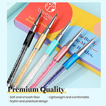 Load image into Gallery viewer, Beetles 5Pcs Nail Art Liner Brushes with 36 Pcs Gel Green Red Purple Brown Nail Art Kit with Glossy & Matte Base Top Coat