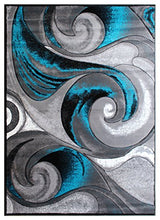 Load image into Gallery viewer, Masada Rugs, Modern Woven Area Rug, Hand Carved (8 Feet X 10 Feet, Turquoise)