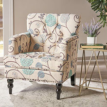Load image into Gallery viewer, Christopher Knight Home Harrison Fabric Tufted Club Chair, White / Blue