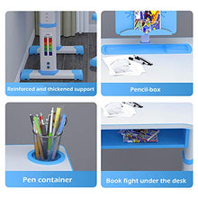 Load image into Gallery viewer, Boliaman Kids Desk and Chair Set, Adjustable Height Children Study Table and Chair, with LED Light Writing Desk Combined, Kids Home School Use Anti-Reflective with Reading Board Pull-Out Drawer