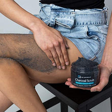 Load image into Gallery viewer, M3 Naturals Charcoal Exfoliating Body Scrub Polish with Collagen & Stem Cell Gentle Body Exfoliator Face Scrub Bump Eraser Booty Scrub Best Shower Scrub Skin Exfoliant for Men & Women 12 oz