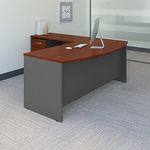 Load image into Gallery viewer, Bush Business Furniture Series C 72W Bow Front L Shaped Desk with 48W Return and Mobile File Cabinet in Hansen Cherry