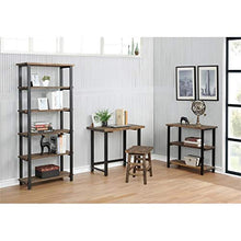 Load image into Gallery viewer, Alaterre Furniture Sonoma 70" Tall 5-Shelf Metal and Solid Wood Bookcase, Brown