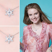 Load image into Gallery viewer, JewelryPalace Snowflake Genuine Swiss Blue Topaz Solid 925 Sterling Silver Pendant Necklace 18 Inches Box Chain