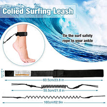 Load image into Gallery viewer, 2 Pieces Surf Board Leashes Coiled Leash SUP Leash Rope Paddle Board Surfboard Leash Surfing Leg Rope SUP Board Leash Surf Straps Stay on Board Ankle Strap Sup Ankle Accessory for Surfing (Black)