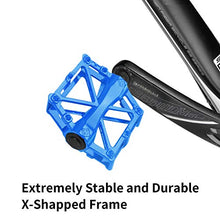Load image into Gallery viewer, Bike pedals - Mountain Bike Pedals - Aluminum CNC Bearing Bicycle Pedals - Road Bike Pedals with 16 Anti-skid Pins - Lightweight Platform Pedals - 9/16" Spindle Bike Pedal for BMX/MTB Bike Blue