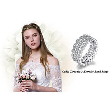 Load image into Gallery viewer, JewelryPalace Wedding Bands Rings Anniversary Eternity Bands 3 Stackable Rings Cubic Zircoina Engagement Bridal Milgrain Marquise Infinity 925 Sterling Silver Ring Sets For Women Size 7