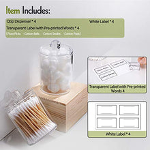 Load image into Gallery viewer, AOZITA 4 Pack Qtip Holder Dispenser for Cotton Ball, Cotton Swab, Cotton Round Pads, Floss - 10 oz Clear Plastic Apothecary Jar Set for Bathroom Canister Storage Organization, Vanity Makeup Organizer