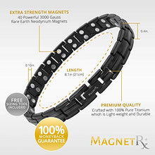 Load image into Gallery viewer, MagnetRX® Women's Ultra Strength Magnetic Therapy Bracelet - Arthritis Pain Relief & Carpal Tunnel Titanium Magnetic Bracelets for Women - Adjustable Length with Sizing Tool (Black)