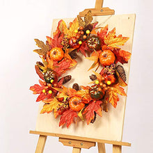 Load image into Gallery viewer, wonuu Fall Wreaths for Front Door 22 Inch Home Wall Decor Handcrafted Boxwood Base for Halloween Thanksgiving Day Autumn