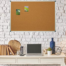 Load image into Gallery viewer, Lockways Cork Board Bulletin Board, Double Sided Corkboard 36 x 24 Inch, Notice Board 3 x 2, Silver Aluminium Frame