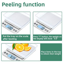 Load image into Gallery viewer, KUBEI Upgraded Larger Size Digital Food Scale Weight Grams and OZ, 5kg/0.1g Kitchen Scale for Cooking Baking, High Precision Electronic Scale with LCD Display