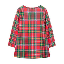 Load image into Gallery viewer, Mud Kingdom Christmas Dress for Little Girls Long Sleeve Fashion Casual Printed Red Plaid Snowman 5T