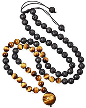 Load image into Gallery viewer, Jewever Lava Rock with Tiger Eye Pendant Long Necklace for Women Men Healing Crystals Essential Oils Diffuser Natural Stone Reiki Energy Balancing