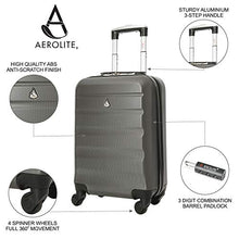 Load image into Gallery viewer, Aerolite Carry On Luggage Bag | Rolling Travel Suitcase Large Capacity | Lightweight Small Hard Shell Trolley for Men & Women | Approved by Delta, United, Southwest & Many More | 22x14x9 (All parts)